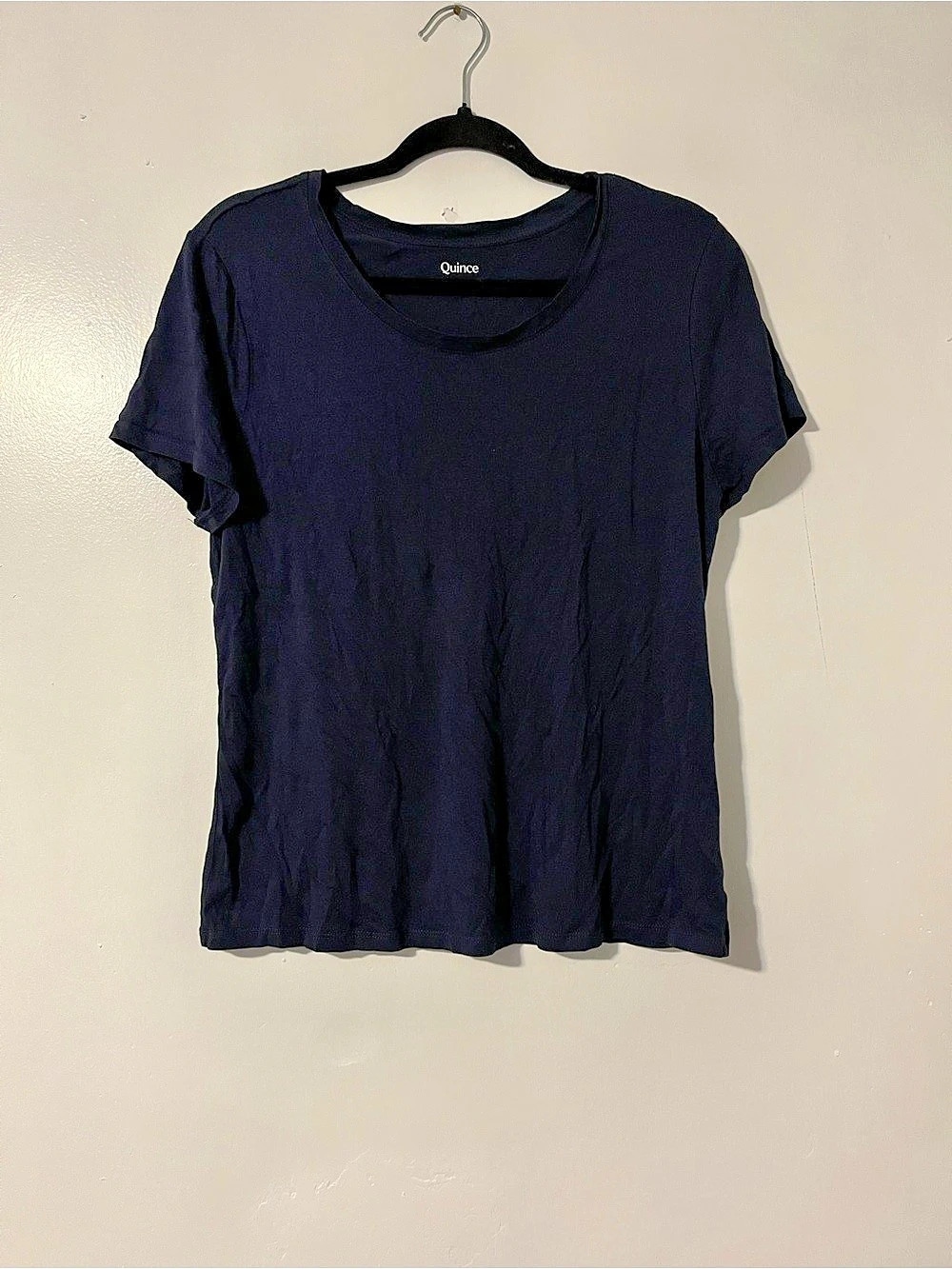 Quince Cotton Modal Scoop Neck Tee Blue Size Large